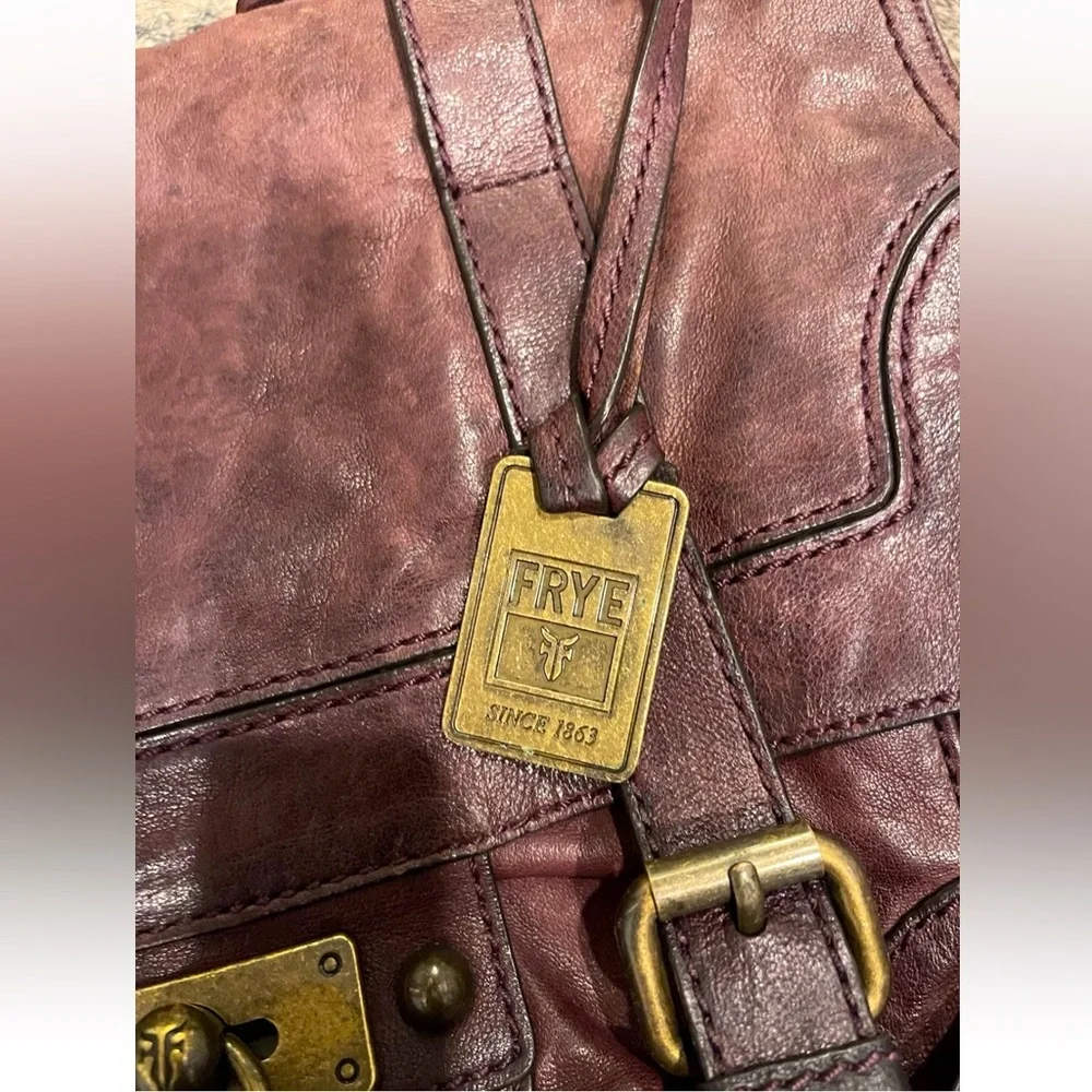 Frye Cameron Leather Satchel Crossbody Handbag Cognac Brown Retail $428 - Picture 7 of 16